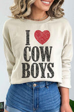 Load image into Gallery viewer, PLUS SIZE I LOVE COWBOYS GRAPHIC SWEATSHIRT