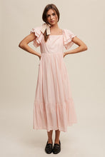 Load image into Gallery viewer, Square Neck Ruffled Short Sleeve Maxi Dress