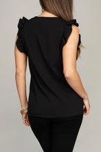 Load image into Gallery viewer, V neck ruffle sleeve Tee shirt