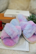 Load image into Gallery viewer, Tie Dye Faux Fur Slippers -  Perfect Holiday Gift!
