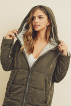 Load image into Gallery viewer, Hooded Puffer Jacket - Olive