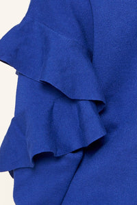 Comfy Ruffle Electric Blue Sweater