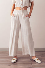 Load image into Gallery viewer, LINEN BLEND WIDE LEG PANTS - Natural