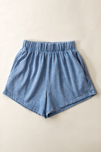 Chambray Mineral Washed French Terry Shorts