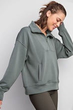 Load image into Gallery viewer, Modal Poly Span Quarter Zip Funnel Neck Pullover