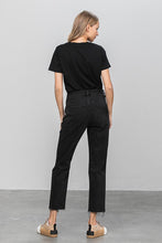 Load image into Gallery viewer, HIGH RISE PREMIUM STRAIGHT JEANS BLACK DENIM