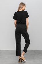 Load image into Gallery viewer, HIGH RISE PREMIUM STRAIGHT JEANS BLACK DENIM