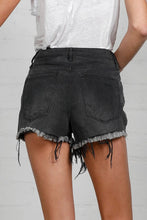 Load image into Gallery viewer, HIGH RISE BLACK DENIM SHORTS