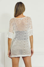 Load image into Gallery viewer, Crochet V-Neck Short Sleeve Top