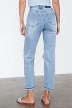 Load image into Gallery viewer, High Waist Destroyed Hem Boyfriend Jeans