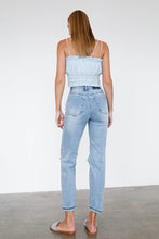 Load image into Gallery viewer, High Waist Destroyed Hem Boyfriend Jeans