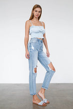 Load image into Gallery viewer, High Waist Destroyed Hem Boyfriend Jeans