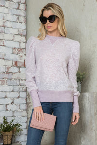 Soft Cozy Brushed Puff Sleeve Top