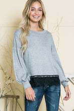 Load image into Gallery viewer, Lace Bottom Light Sweater Knit
