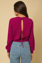 Load image into Gallery viewer, L/S Back Open Tie Top