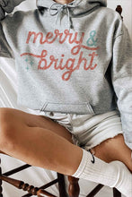 Load image into Gallery viewer, MERRY AND BRIGHT CHRISTMAS GRAPHIC HOODIE