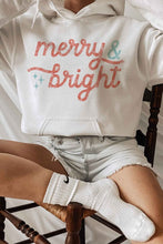 Load image into Gallery viewer, MERRY AND BRIGHT CHRISTMAS GRAPHIC HOODIE