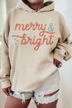 Load image into Gallery viewer, MERRY AND BRIGHT CHRISTMAS GRAPHIC HOODIE