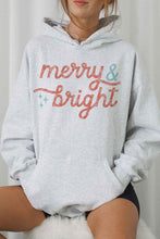 Load image into Gallery viewer, MERRY AND BRIGHT CHRISTMAS GRAPHIC HOODIE