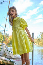 Load image into Gallery viewer, Button Up Tiered Puff SLV Shirt Dress