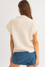 Load image into Gallery viewer, Turtle Neck Power Shoulder Sweater Vest