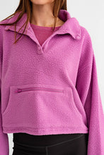 Load image into Gallery viewer, Pocket Detail Boxy Fleece Pullover Sweater