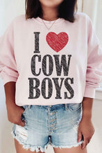 Load image into Gallery viewer, PLUS SIZE I LOVE COWBOYS GRAPHIC SWEATSHIRT