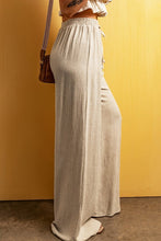 Load image into Gallery viewer, Beige Viscose Linen floor length wide leg pants