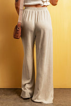 Load image into Gallery viewer, Beige Viscose Linen floor length wide leg pants