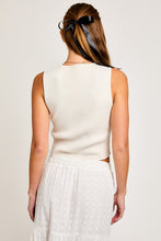 Load image into Gallery viewer, Satin Bow Detail Sleeveless Sweater Top