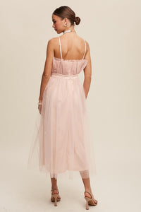 Paper Bag Frill Tulle Maxi Dress