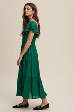 Load image into Gallery viewer, Square Neck Ruffled Short Sleeve Maxi Dress