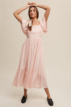 Load image into Gallery viewer, Square Neck Ruffled Short Sleeve Maxi Dress