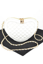 Load image into Gallery viewer, Quilted Heart Shape Swing Crossbody Bag