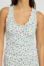 Load image into Gallery viewer, PRINTED KNIT TANK TOP WITH RUFFLE