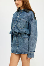 Load image into Gallery viewer, BUTTON UP DENIM MINI DRESS