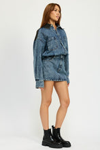 Load image into Gallery viewer, BUTTON UP DENIM MINI DRESS