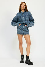 Load image into Gallery viewer, BUTTON UP DENIM MINI DRESS