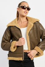 Load image into Gallery viewer, SHEARLING MOTO JACKET