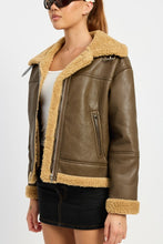 Load image into Gallery viewer, SHEARLING MOTO JACKET