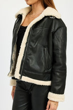 Load image into Gallery viewer, SHEARLING MOTO JACKET