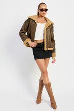 Load image into Gallery viewer, SHEARLING MOTO JACKET