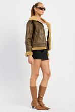 Load image into Gallery viewer, SHEARLING MOTO JACKET