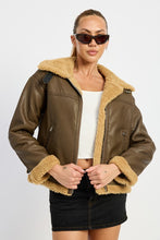 Load image into Gallery viewer, SHEARLING MOTO JACKET