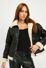 Load image into Gallery viewer, SHEARLING MOTO JACKET