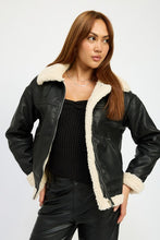 Load image into Gallery viewer, SHEARLING MOTO JACKET