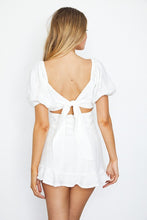 Load image into Gallery viewer, Textured Eyelet Puff Sleeved Mini Dress