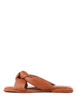 Load image into Gallery viewer, CHUBS Tan Puffy Strap Sliders Flat