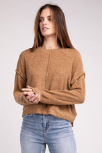 Load image into Gallery viewer, Brushed Melange Hacci Hi-Low Hem Sweater