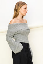 Load image into Gallery viewer, Tease Me Ribbed Off-Shoulder Sweater